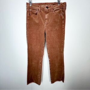 American Eagle High Rise Corduroy Crop Flare Pant Burnt Orange 8 Long 8L